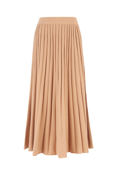 Pleated sijonas camel