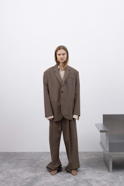 Oversized suit taupe švarkas