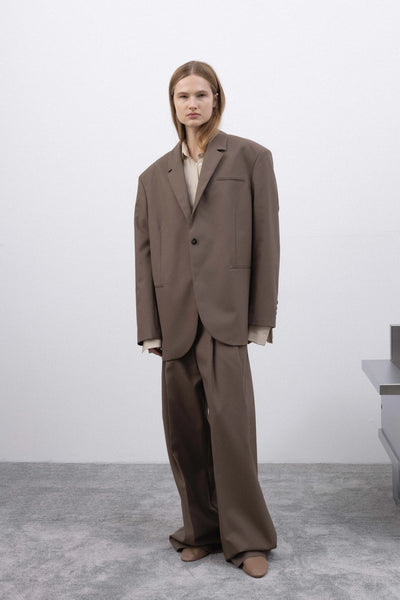 Oversized suit taupe švarkas