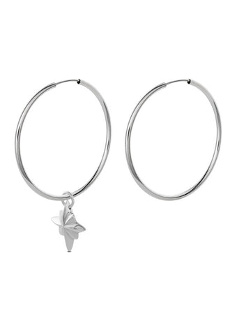 North star nomad hoops silver auskarai, 30mm